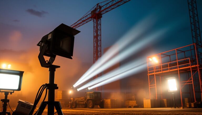 iluminação em construção