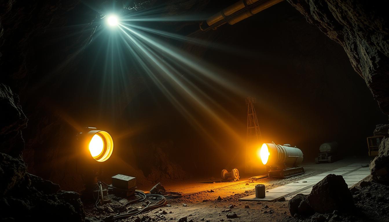 iluminação para mineração